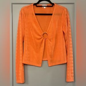 superdown Orange Long Sleeve Crop Top